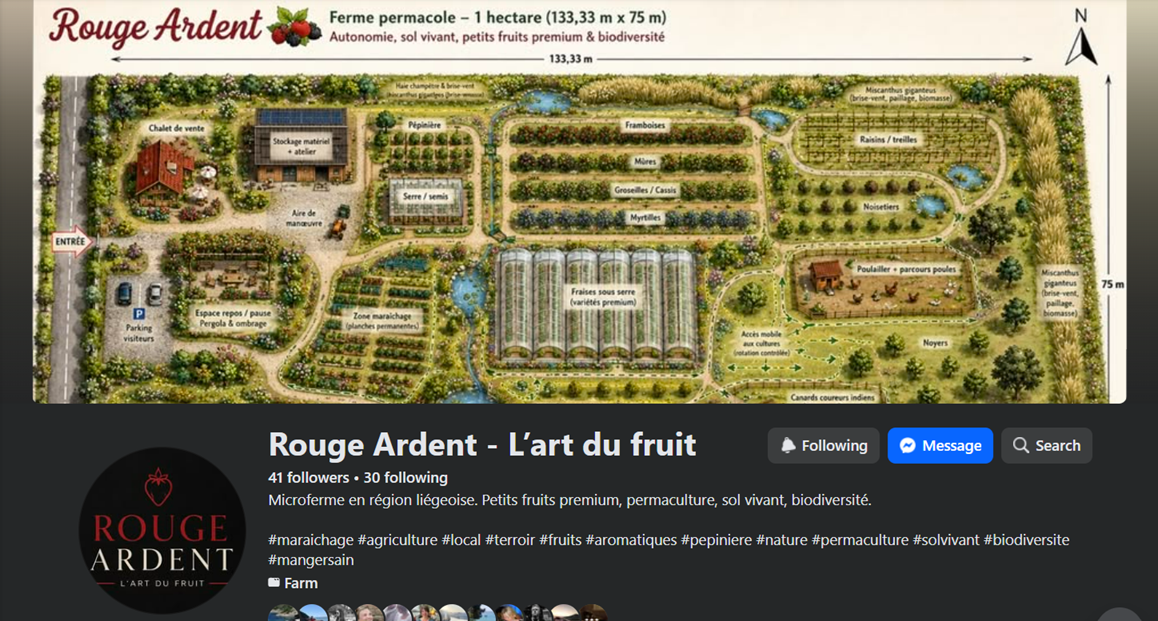 Page Facebook de Rouge Ardent